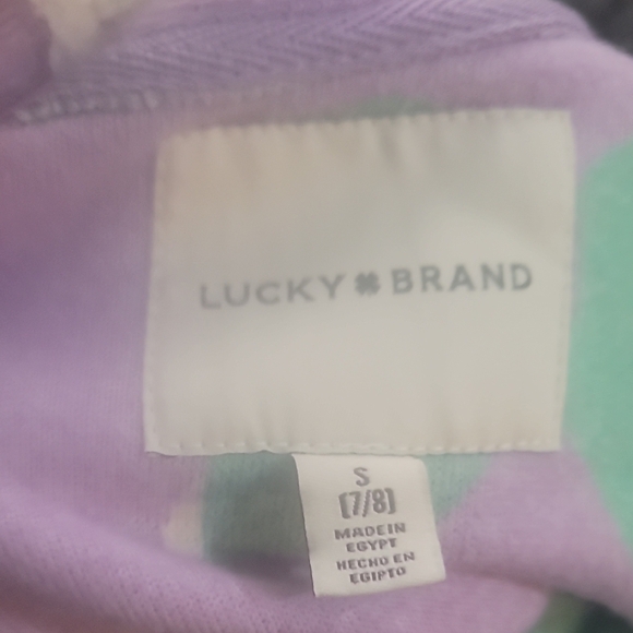 Lucky Brand Lavender white Mint butterfly shearling fleece jacket coat small - Picture 2 of 6